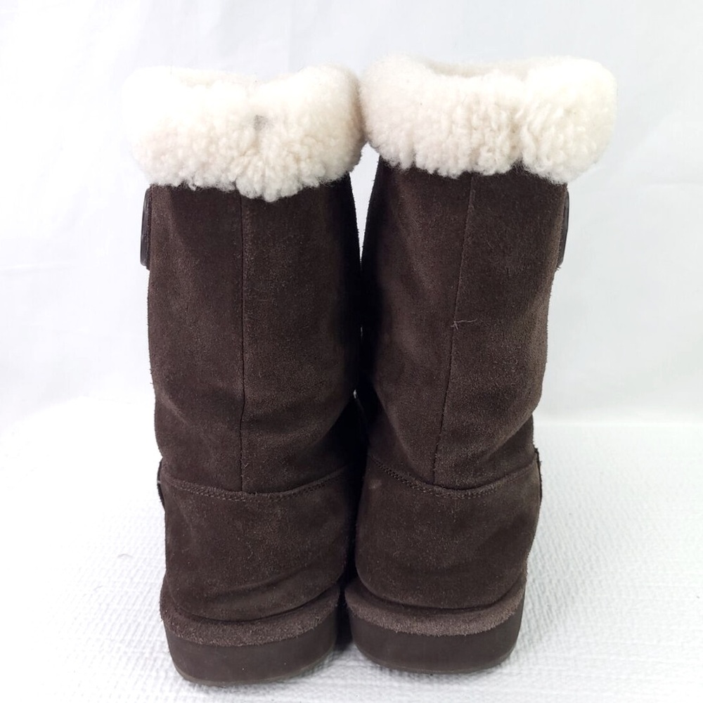 Michael Kors Size 10 MK Brown
Suede Leather Winter Boots Sheep
Fur Lined Booties - Picture 4 of 12